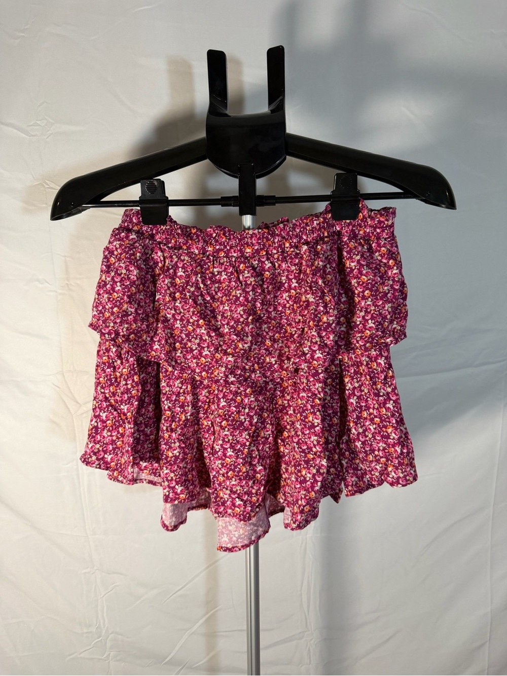 Aeropostale Pink Floral Tiered Mini Skirt